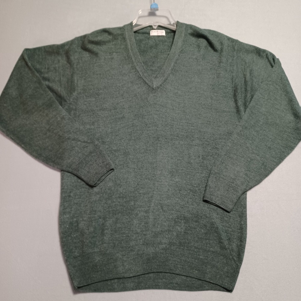 MiniBotty Junior Kids Green V-Neck Sweater Size 12 Long Sleeve Acrylic Blend